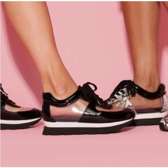 JESSICA RICH Transparent Sneaker Black Clear Women's Size 37 NWT In Box Size 7 - Picture 16 of 16